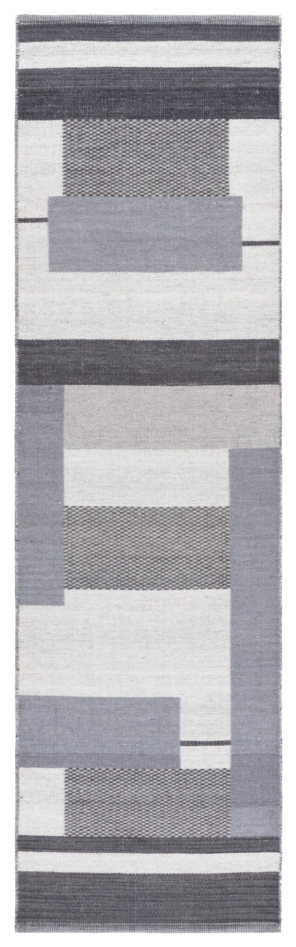 Safavieh Kilim Contemporary Area Rug With Geometric Pattern - Elegant, Durable Design For Modern Spaces Grey ,Charcoal 90% Wool,10% Polyester Klm877f-6