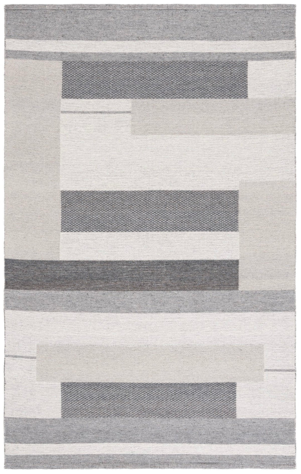 Safavieh Kilim Contemporary Area Rug With Geometric Pattern - Elegant, Durable Design For Modern Spaces Grey ,Charcoal 90% Wool,10% Polyester Klm877f-6