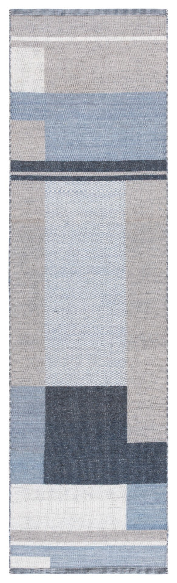 Safavieh Kilim Contemporary Area Rug - Luxurious Wool Blend, Geometric Design For Modern Living Spaces Beige ,Blue 90% Wool,10% Polyester Klm878b-8