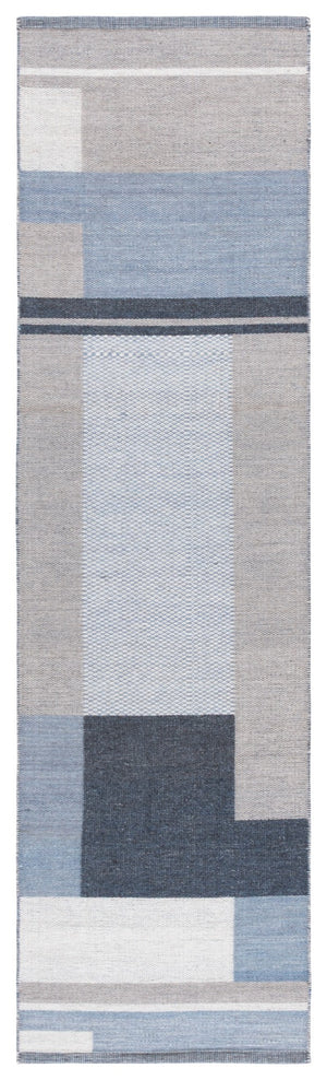 Safavieh Kilim Contemporary Area Rug - Luxurious Wool Blend, Geometric Design For Modern Living Spaces Beige ,Blue 90% Wool,10% Polyester Klm878b-8