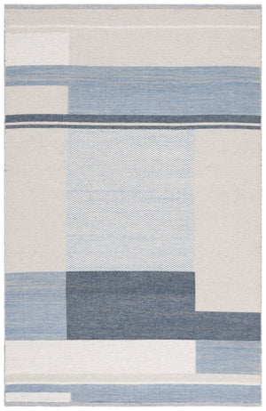Safavieh Kilim Contemporary Area Rug - Luxurious Wool Blend, Geometric Design For Modern Living Spaces Beige ,Blue 90% Wool,10% Polyester Klm878b-8