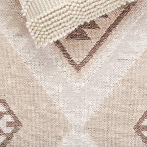 Safavieh Kilim Plush Area Rug - Timeless Contemporary Design With Elegant Geometric Motifs For Any Room Beige ,Brown 90% Wool,10% Polyester Klm879b-4