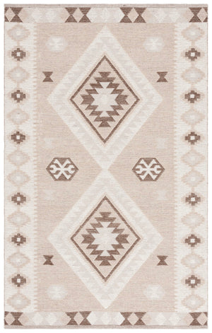 Safavieh Kilim Plush Area Rug - Timeless Contemporary Design With Elegant Geometric Motifs For Any Room Beige ,Brown 90% Wool,10% Polyester Klm879b-4