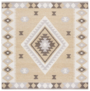 Safavieh Kilim Runner Rug - Rustic Elegance With Geometric Motifs, Perfect For High-traffic Areas, Crafted In India Beige ,Brown 90% Wool,10% Polyester Klm879b-6sq