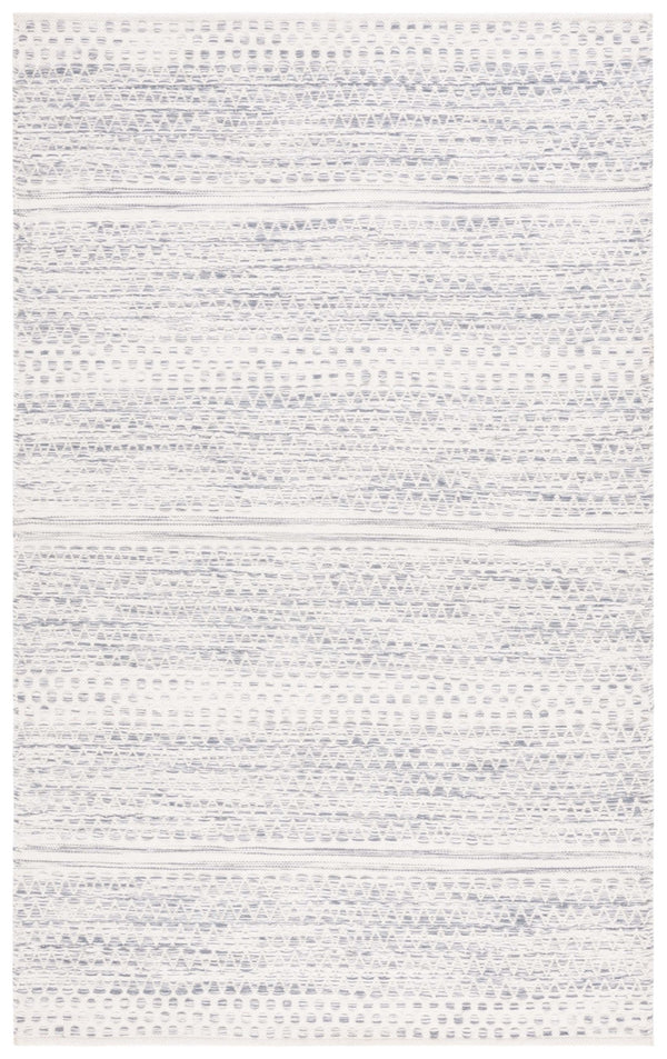 Safavieh Kilim 954 Hand Woven Solid & Tonal Rug Ivory / Dark Grey 5' x 8'