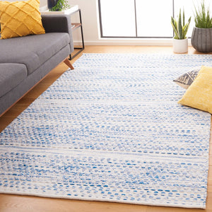 Safavieh Kilim 954 Hand Woven Solid & Tonal Rug Ivory / Blue 5' x 8'