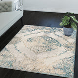 Dalyn Rugs Karma KM23 Power Woven 60% Polypropylene/40% Polyester Traditional Rug Ivory 9'4" x 13'2" KM23IV9X13