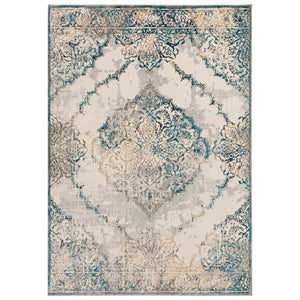 Dalyn Rugs Karma KM23 Power Woven 60% Polypropylene/40% Polyester Traditional Rug Ivory 9'4" x 13'2" KM23IV9X13