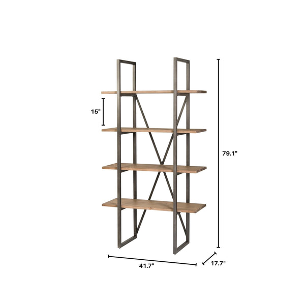 Lh Imports Kenya Small Cain Rack - Reclaimed Pine With Metal Frame, Stylish Storage Solution For Home Decor Brown,Grey Reclaimed Pine,Metal Kna07