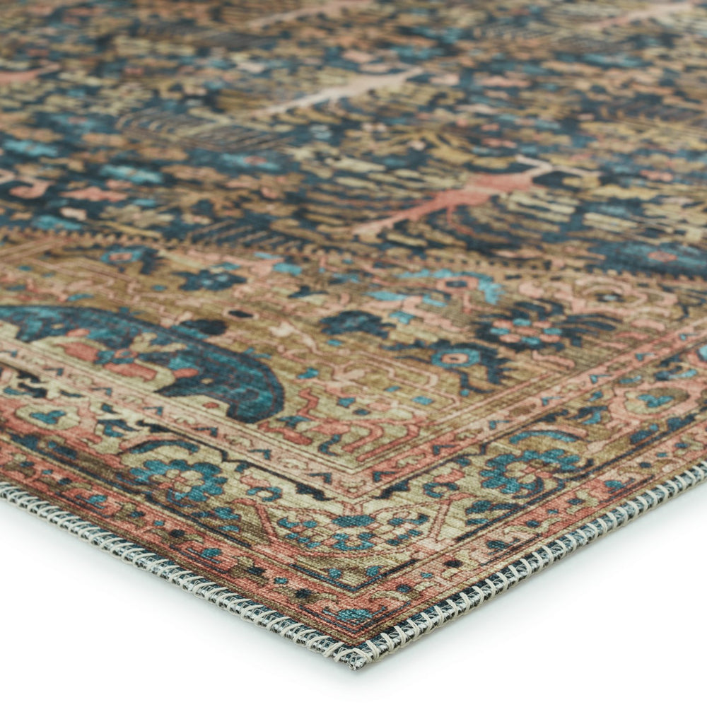 Jaipur Living Keyara By Nikki Chu Jayven Knc04 Powerloomed Machinemade 100% Polyester Vintage Medallion Indoor Rug Blue, Tan 100% Polyester, 70% Poly 30% Cotton Rug152577