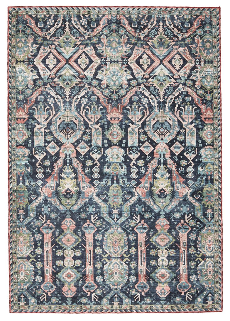 Jaipur Living Keyara By Nikki Chu Teleza Knc06 Powerloomed Machinemade 100% Polyester Vintage Trellis Indoor Rug Blue, Clay 100% Polyester, 70% Poly 30% Cotton Rug152585