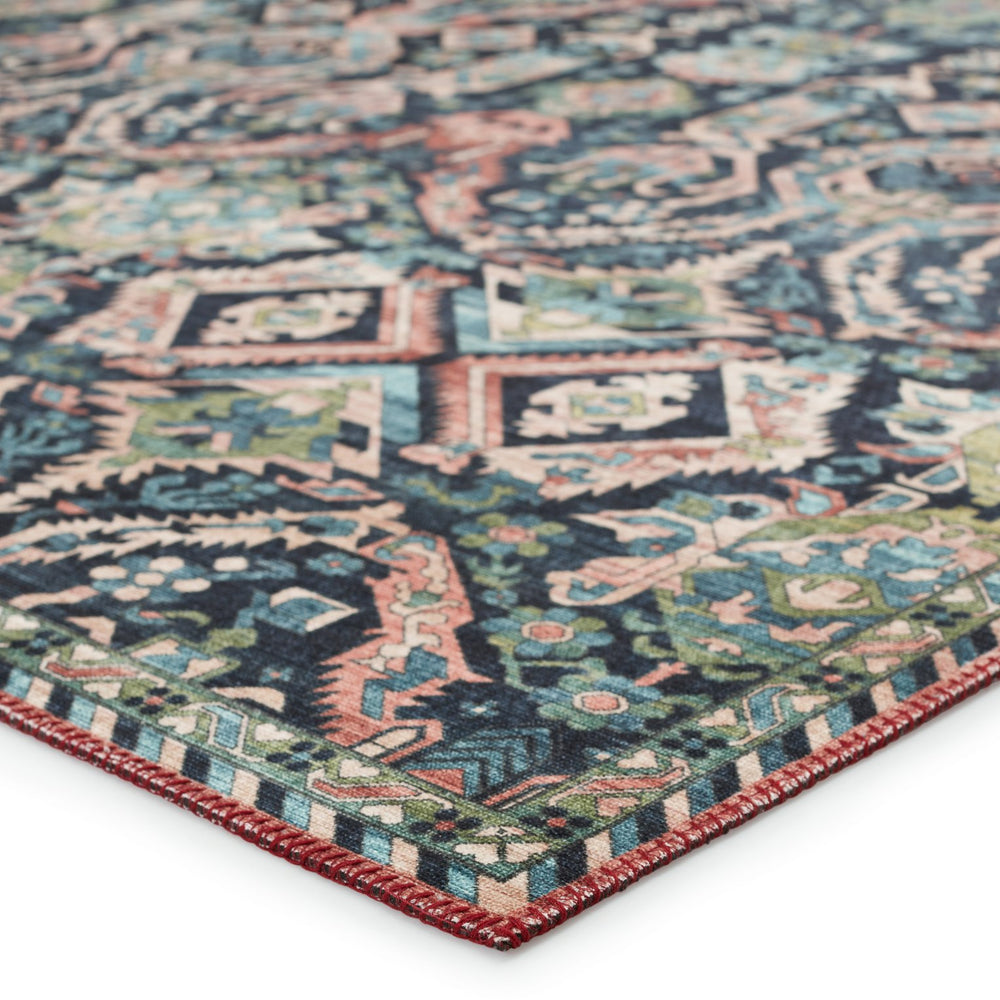 Jaipur Living Keyara By Nikki Chu Teleza Knc06 Powerloomed Machinemade 100% Polyester Vintage Trellis Indoor Rug Blue, Clay 100% Polyester, 70% Poly 30% Cotton Rug152585