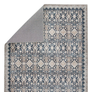 Jaipur Living Keyara By Nikki Chu Dalia Knc07 Powerloomed Machinemade 100% Polyester Traditional Trellis Indoor Rug Blue, Tan 100% Polyester, 70% Poly 30% Cotton Rug152590