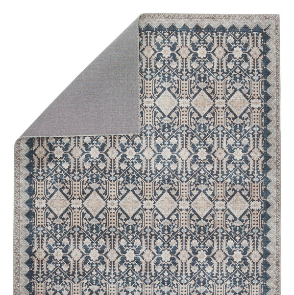 Jaipur Living Keyara By Nikki Chu Dalia Knc07 Powerloomed Machinemade 100% Polyester Traditional Trellis Indoor Rug Blue, Tan 100% Polyester, 70% Poly 30% Cotton Rug152590