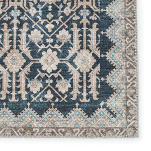 Jaipur Living Keyara By Nikki Chu Dalia Knc07 Powerloomed Machinemade 100% Polyester Traditional Trellis Indoor Rug Blue, Tan 100% Polyester, 70% Poly 30% Cotton Rug152590
