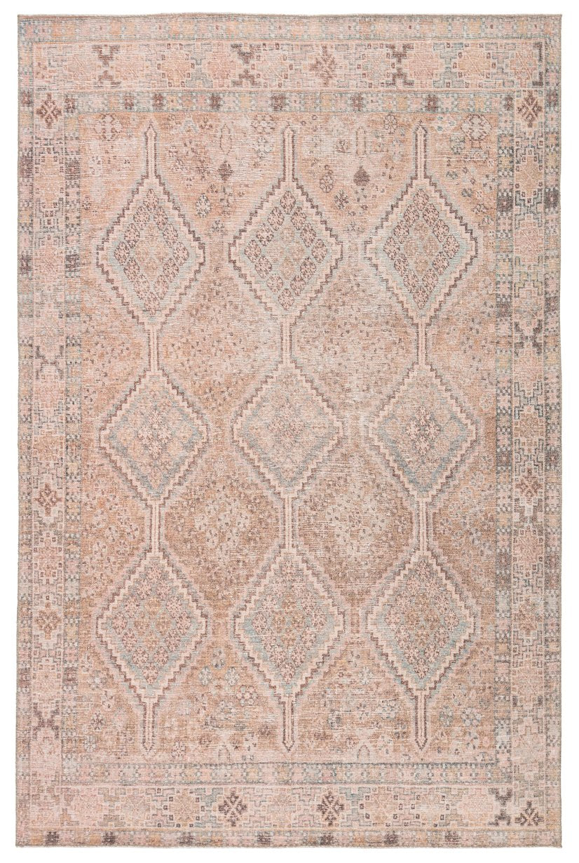 Jaipur Living Kindred Marquesa Knd01 Rug152350 Powerloomed Machinemade 100% Polyester Vintage Trellis Indoor Rug Pink, Blue 100% Polyester, 80% Polyester 20% Co Rug152350