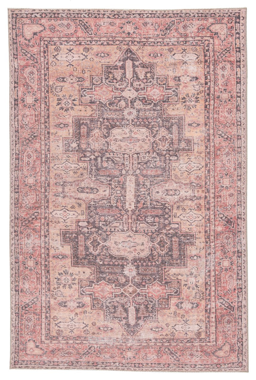 Jaipur Living Kindred Cosima Knd06 Powerloomed Machinemade 100% Polyester Traditional Medallion Indoor Rug Pink, Gray 100% Polyester, 80% Polyester 20% Co Rug146170