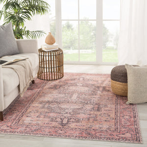 Jaipur Living Kindred Cosima Knd06 Powerloomed Machinemade 100% Polyester Traditional Medallion Indoor Rug Pink, Gray 100% Polyester, 80% Polyester 20% Co Rug146170