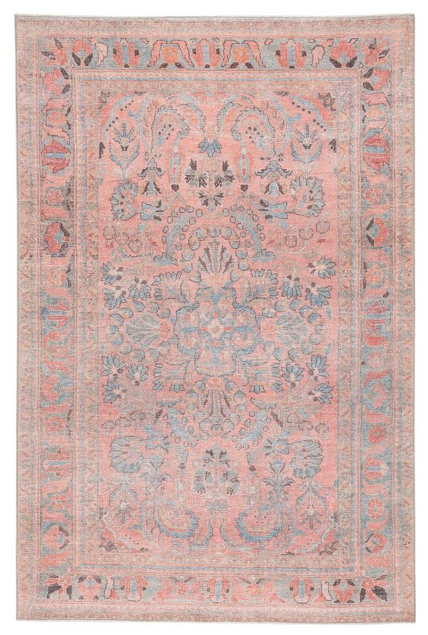 Jaipur Living Kindred Pippa Knd07 Powerloomed Machinemade 100% Polyester Traditional Medallion Indoor Rug Pink, Light Blue 100% Polyester, 80% Polyester 20% Co Rug156648
