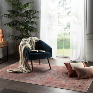 Jaipur Living Kindred Pippa Knd07 Powerloomed Machinemade 100% Polyester Traditional Medallion Indoor Rug Pink, Light Blue 100% Polyester, 80% Polyester 20% Co Rug156648