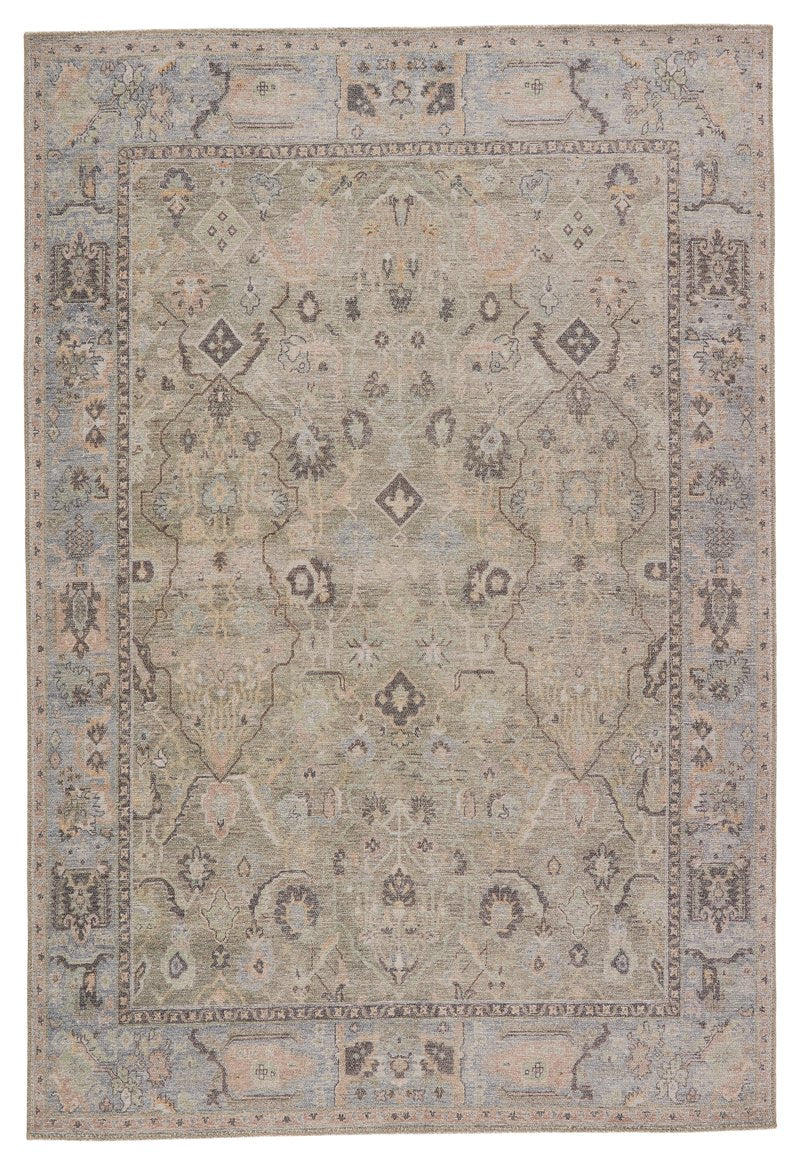 Jaipur Living Kindred Avin Knd09 Powerloomed Machinemade 100% Polyester Traditional Vintage Look Indoor Rug Green, Blue 100% Polyester, 80% Polyester 20% Co Rug148956