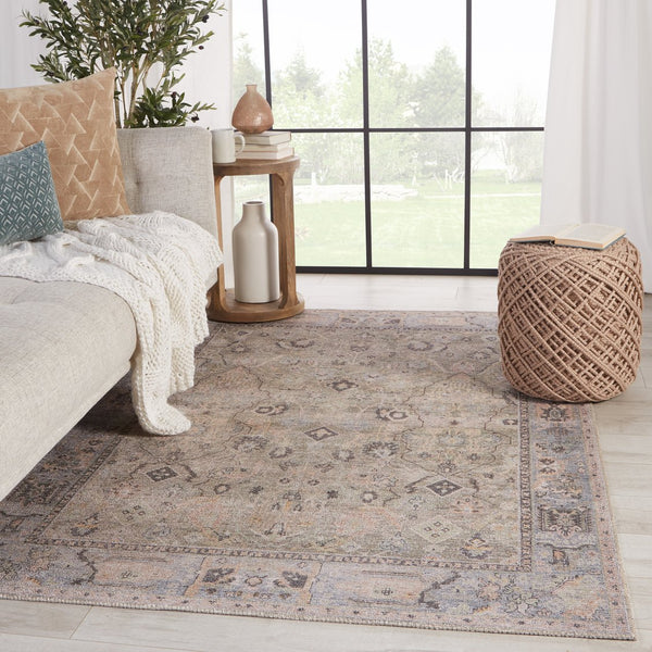 Jaipur Living Kindred Avin Knd09 Powerloomed Machinemade 100% Polyester Traditional Vintage Look Indoor Rug Green, Blue 100% Polyester, 80% Polyester 20% Co Rug148956