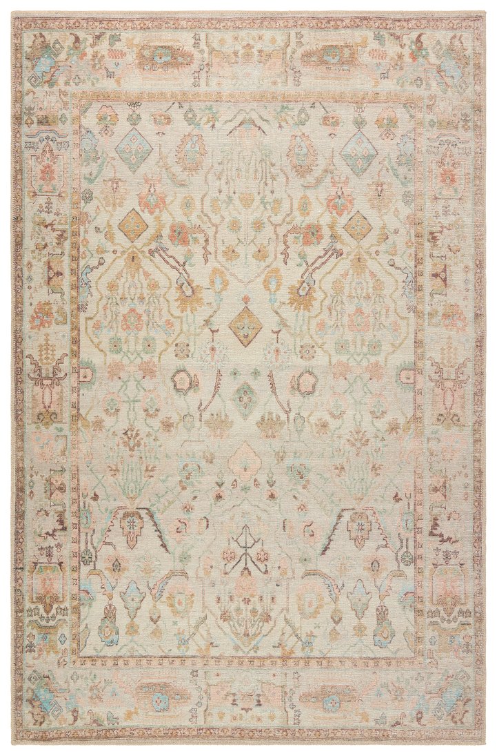 Jaipur Living Kindred Avin Knd11 Powerloomed Machinemade 100% Polyester Traditional Vintage Look Indoor Rug Taupe, Pink 100% Polyester, 80% Polyester 20% Co Rug148963