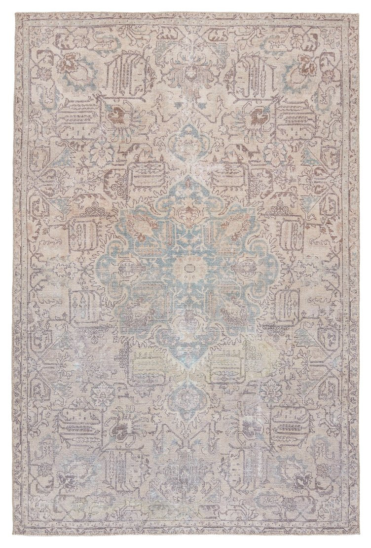 Jaipur Living Kindred Parisa Knd14 Powerloomed Machinemade 100% Polyester Traditional Medallion Indoor Rug Tan, Light Blue 100% Polyester, 80% Polyester 20% Co Rug150197