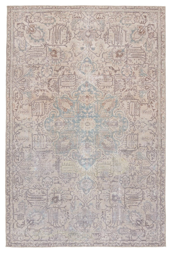 Jaipur Living Kindred Parisa Knd14 Powerloomed Machinemade 100% Polyester Traditional Medallion Indoor Rug Tan, Light Blue 100% Polyester, 80% Polyester 20% Co Rug150197
