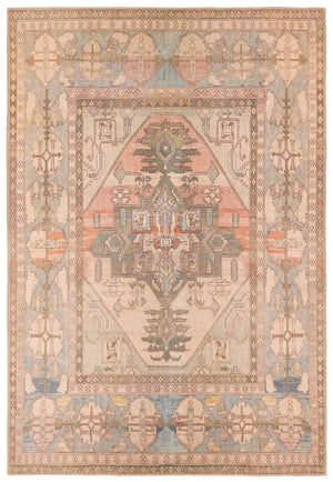 Jaipur Living Kindred Savine Knd19 Powerloomed Machinemade 100% Polyester Traditional Medallion Indoor Rug Orange, Tan 100% Polyester, Recycled Poly Cotton Woven Canvas Rug161104