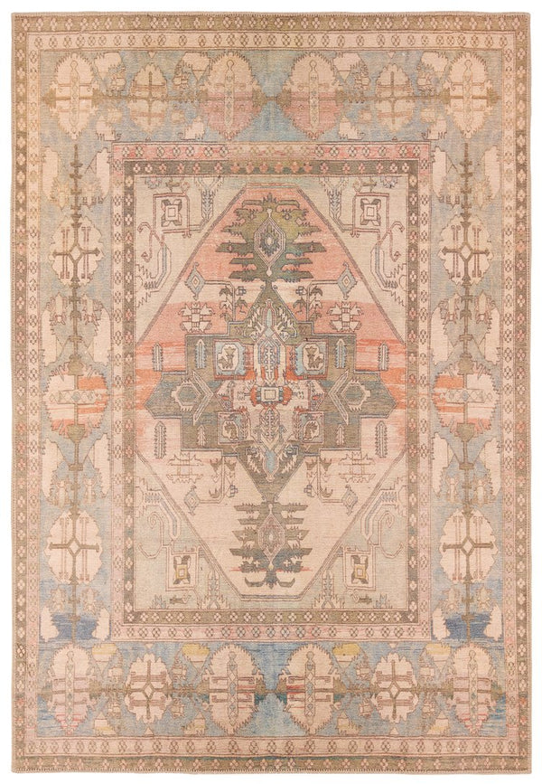 Jaipur Living Kindred Savine Knd19 Powerloomed Machinemade 100% Polyester Traditional Medallion Indoor Rug Orange, Tan 100% Polyester, Recycled Poly Cotton Woven Canvas Rug161104