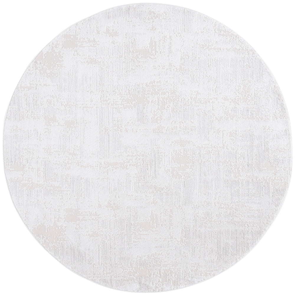 Safavieh Kingston Round Area Rug - Elegant Turkish Design, Soft Plush Texture, Perfect For Modern Living Spaces Ivory ,Light Grey 70% Polypropylene,30% Polyester Kng102a-7sq