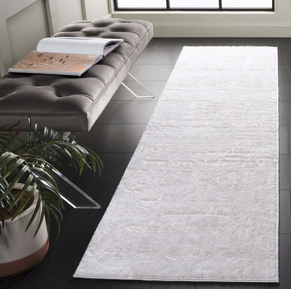 Safavieh Kingston Modern Runner Rug - Chic Power Loomed Design For Contemporary Spaces, Durable & Stylish Ivory ,Light Grey 70% Polypropylene,30% Polyester Kng104a-28