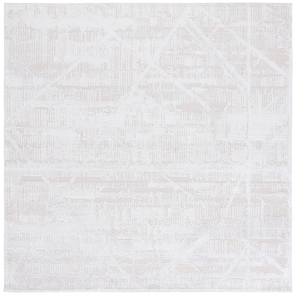 Safavieh Kingston Modern Runner Rug - Chic Power Loomed Design For Contemporary Spaces, Durable & Stylish Ivory ,Light Grey 70% Polypropylene,30% Polyester Kng104a-7sq