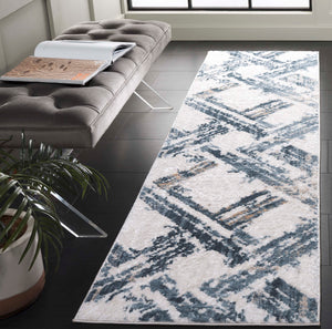 Safavieh Kingston Luxurious Turkish Runner Area Rug – Sophisticated Comfort With Modern Aesthetic Appeal Blue ,Ivory 70% Polypropylene,30% Polyester Kng108m-28