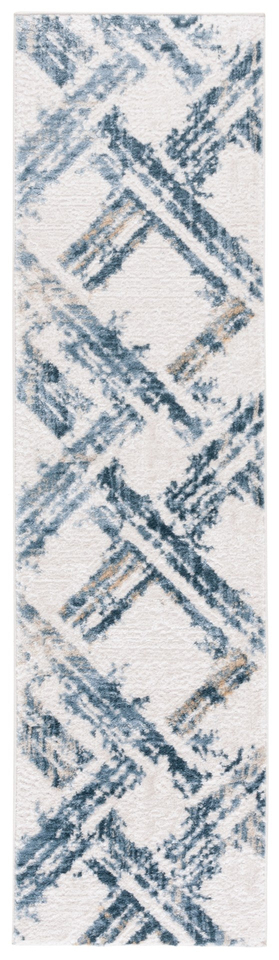 Safavieh Kingston Modern Area Rug - Captivating Blue And Ivory Design, Power-loomed For Lasting Quality Blue ,Ivory 70% Polypropylene,30% Polyester Kng108m-4