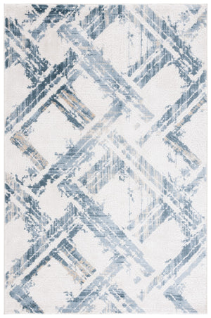 Safavieh Kingston Modern Area Rug - Captivating Blue And Ivory Design, Power-loomed For Lasting Quality Blue ,Ivory 70% Polypropylene,30% Polyester Kng108m-4