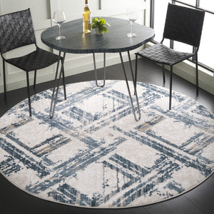 Safavieh Kingston Modern Area Rug - Captivating Blue And Ivory Design, Power-loomed For Lasting Quality Blue ,Ivory 70% Polypropylene,30% Polyester Kng108m-4