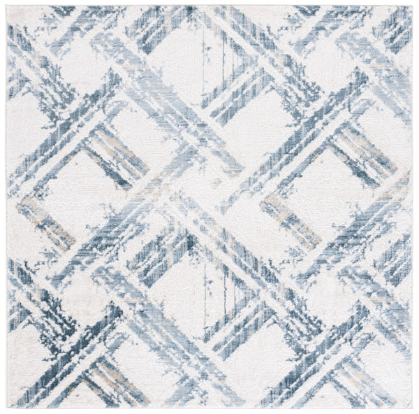 Safavieh Kingston Modern Area Rug - Captivating Blue And Ivory Design, Power-loomed For Lasting Quality Blue ,Ivory 70% Polypropylene,30% Polyester Kng108m-4
