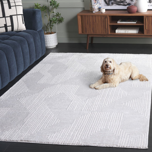 Safavieh Kingston Chic Area Rug - Sophisticated Power-loomed Turkish Design For Modern Home Decor And Comfort Ivory ,Light Grey 70% Polypropylene,30% Polyester Kng110a-4