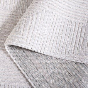 Safavieh Kingston Chic Area Rug - Sophisticated Power-loomed Turkish Design For Modern Home Decor And Comfort Ivory ,Light Grey 70% Polypropylene,30% Polyester Kng110a-4