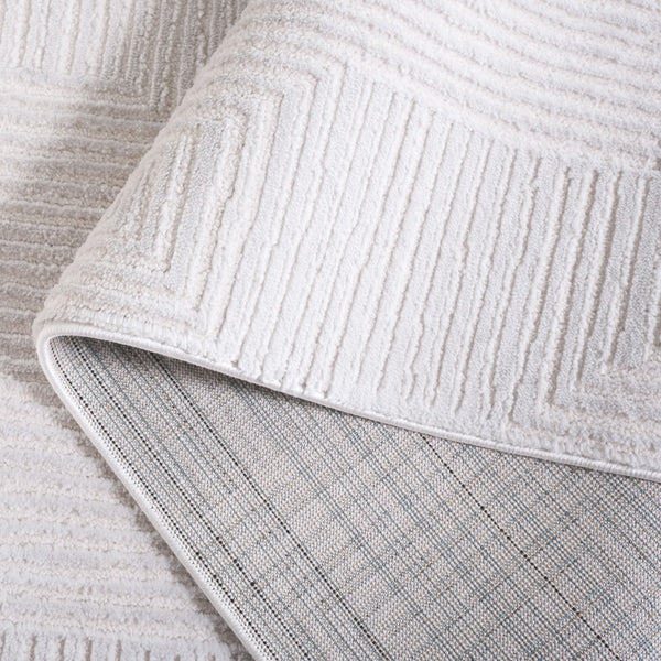 Safavieh Kingston Chic Area Rug - Sophisticated Power-loomed Turkish Design For Modern Home Decor And Comfort Ivory ,Light Grey 70% Polypropylene,30% Polyester Kng110a-4