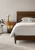 Knox KNO-001 45"H x 65"W x 4"D Upholstered Bed KNO001-Q  Upholstery: Medium Gray; Base: Black Surya
