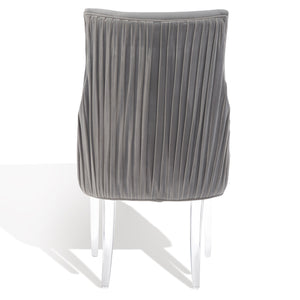 Safavieh De Luca Acrylic Leg Dining Chair In Hudson Grey - Stylish, Modern Design For Upscale Dining Spaces Hudson Grey Plywood Frame Knt4106f