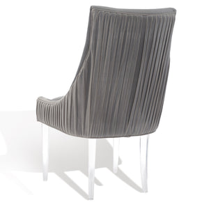 Safavieh De Luca Acrylic Leg Dining Chair In Hudson Grey - Stylish, Modern Design For Upscale Dining Spaces Hudson Grey Plywood Frame Knt4106f