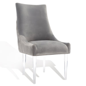 Safavieh De Luca Acrylic Leg Dining Chair In Hudson Grey - Stylish, Modern Design For Upscale Dining Spaces Hudson Grey Plywood Frame Knt4106f