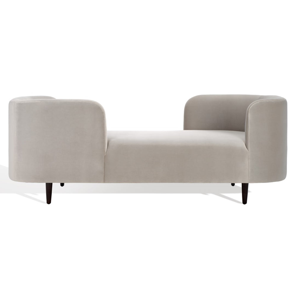 Safavieh Frieda Velvet Tete A Tete Chair Light Grey Wood / Fabric / Foam KNT4111A