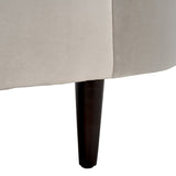 Safavieh Frieda Velvet Tete A Tete Chair Light Grey Wood / Fabric / Foam KNT4111A
