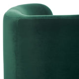 Safavieh Frieda Velvet Tete A Tete Chair Dark Green Wood / Fabric / Foam KNT4111B