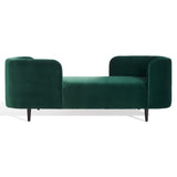 Safavieh Frieda Velvet Tete A Tete Chair Dark Green Wood / Fabric / Foam KNT4111B